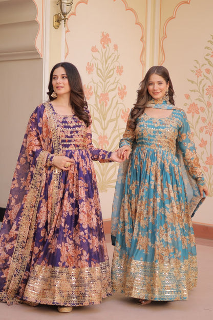 Premium Designer Readymade Gown with Dupatta