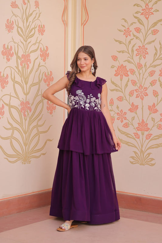 PREMIUM DESIGNER PEPLUM STYLE GOWN