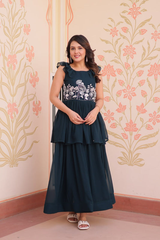 PREMIUM DESIGNER PEPLUM STYLE GOWN