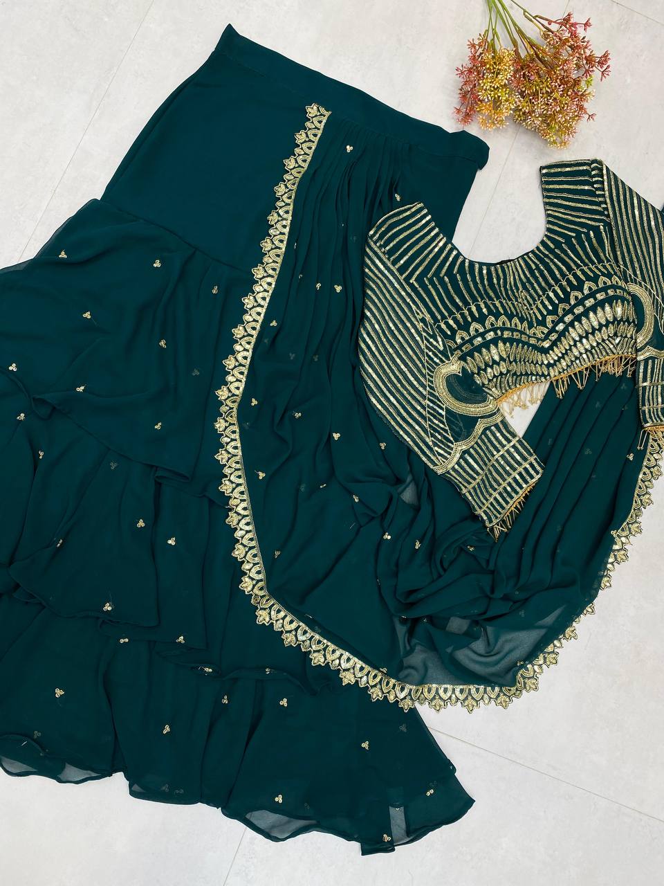 Ready to Wear Ruffle Lehenga Saree
