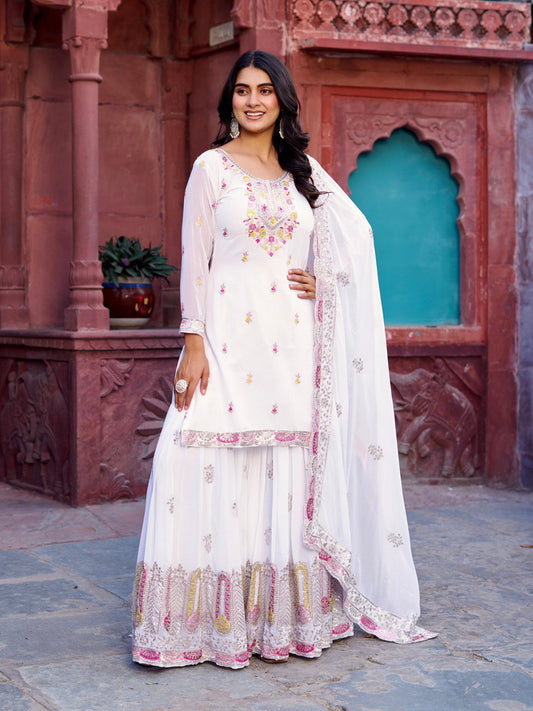 Sharara Set with Heavy Thread & Sequin Work