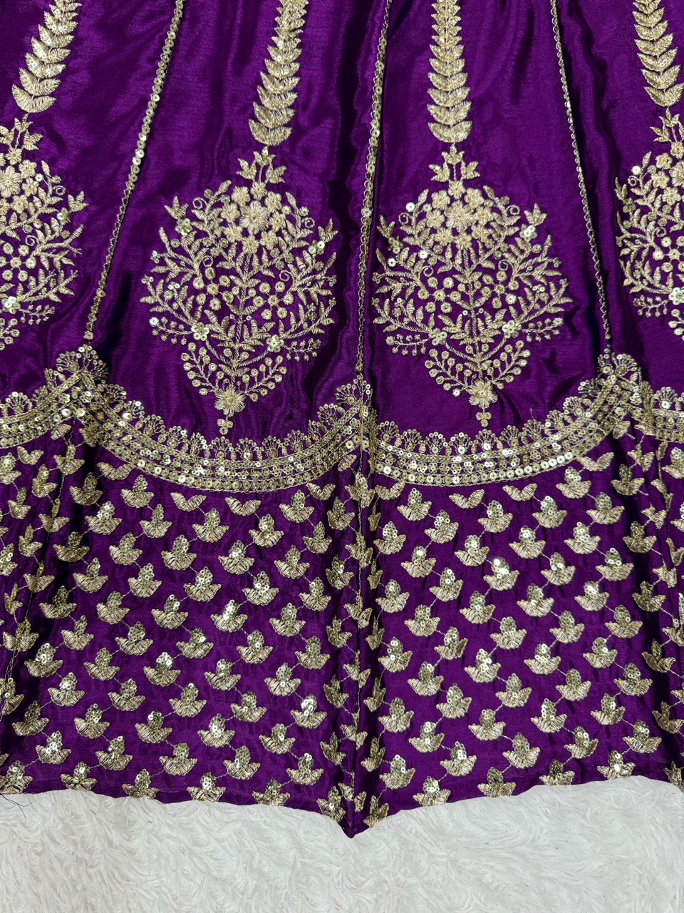 Elegant Chinon Silk Lehenga Set with Heavy Sequins Work