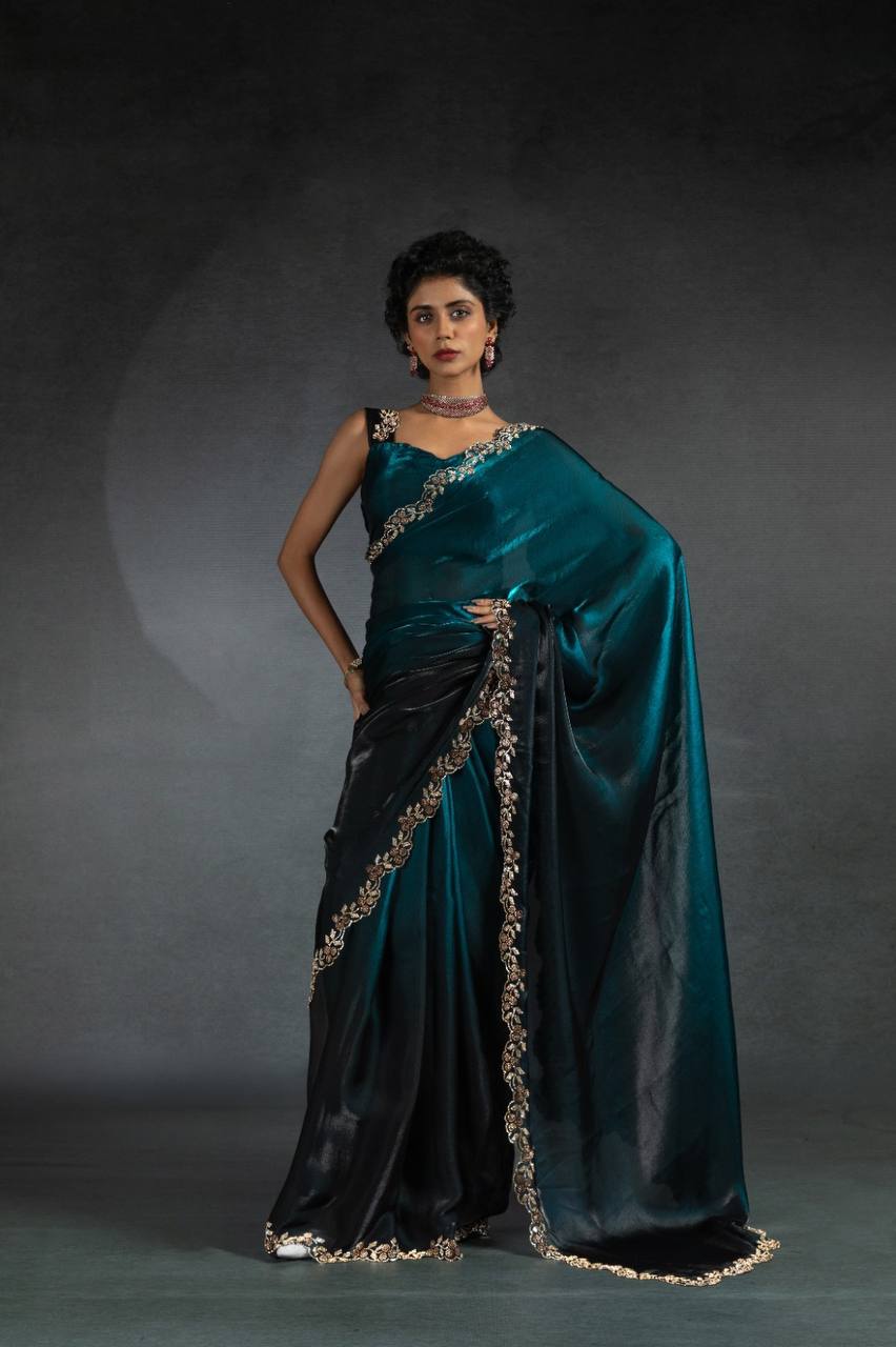 Designer Shaded Space Silk Saree