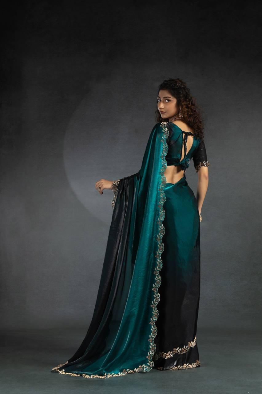 Designer Shaded Space Silk Saree