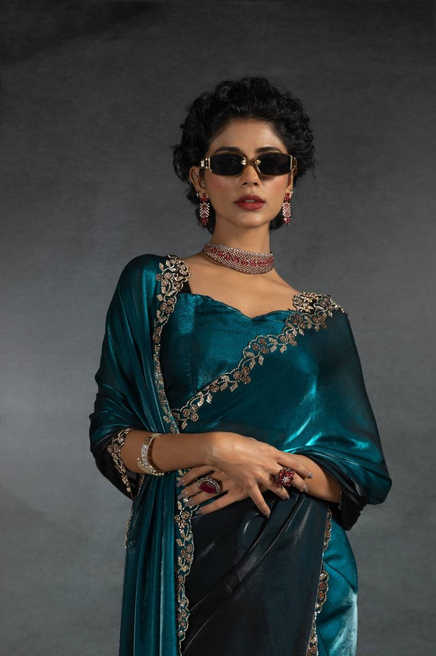 Designer Shaded Space Silk Saree