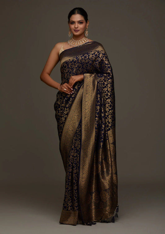 Banarasi Soft Silk Saree with Traditional Zari Motifs