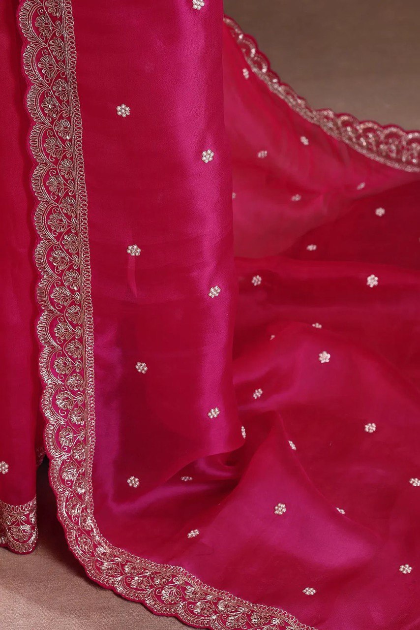 Designer Tibby Silk Saree with Sequence Work