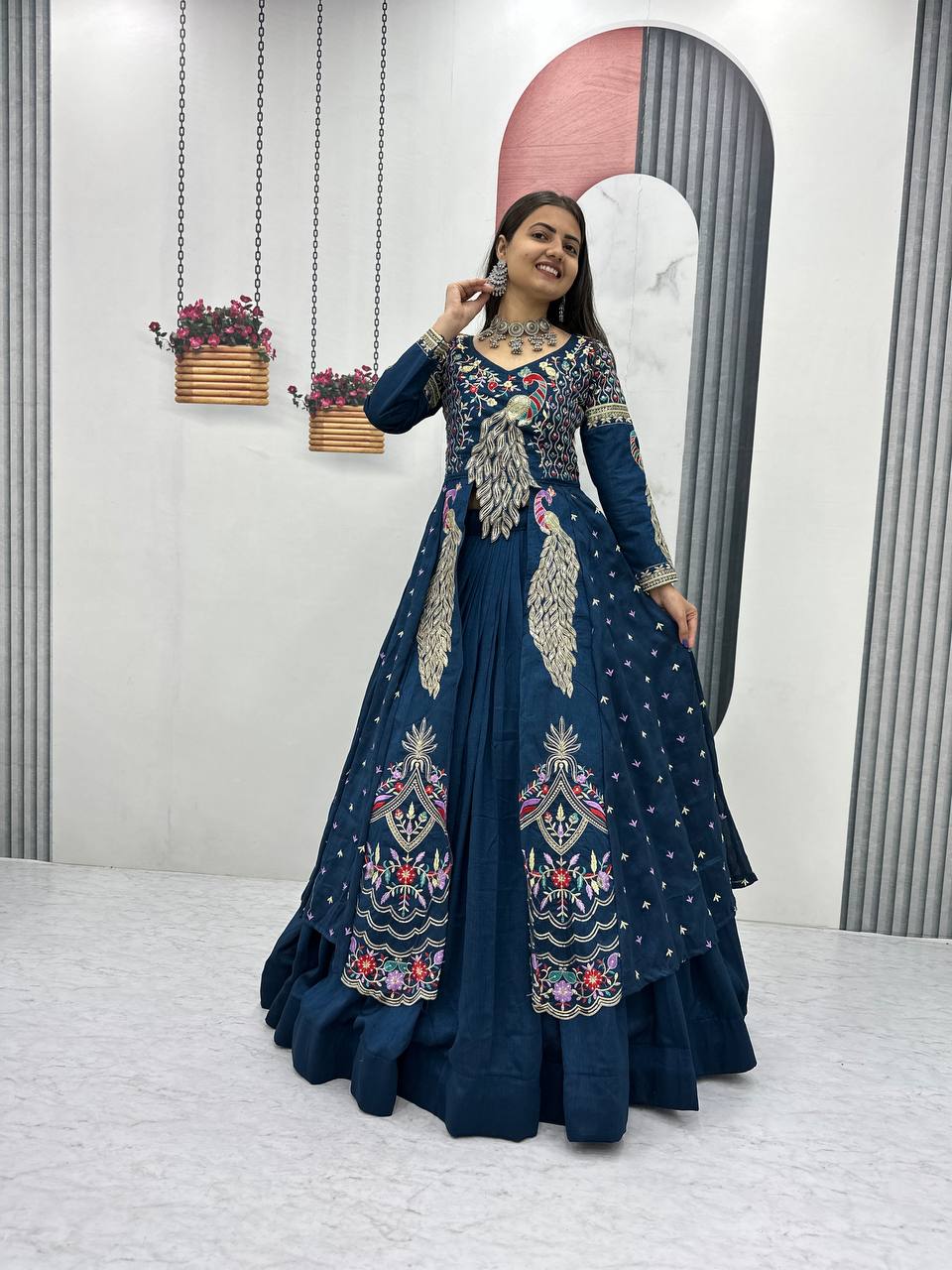 Festival Special Crop Top with Shrug & Lehenga Set