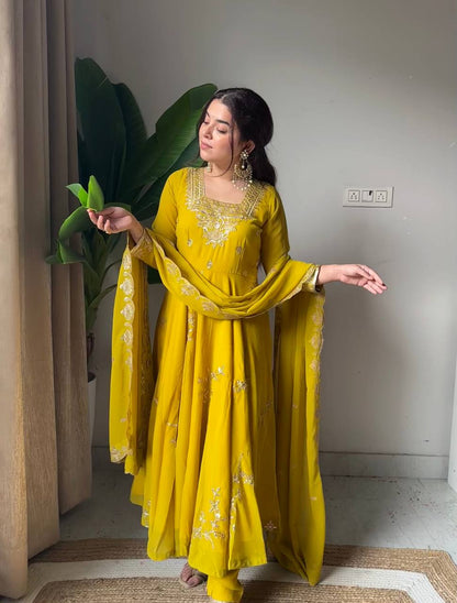 Elegant Embroidered Kurti Sharara Set with Designer Dupatta