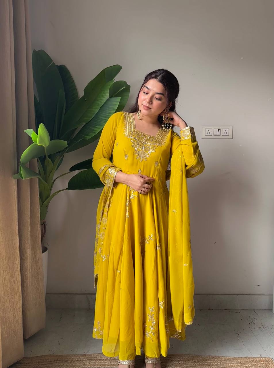 Elegant Embroidered Kurti Sharara Set with Designer Dupatta
