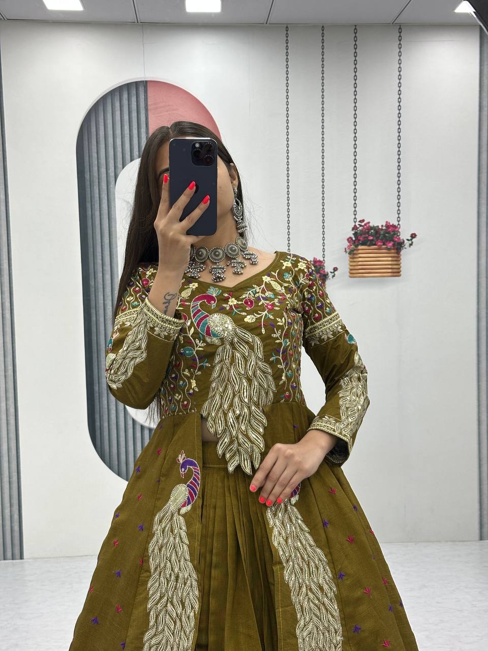 Festival Special Crop Top with Shrug & Lehenga Set