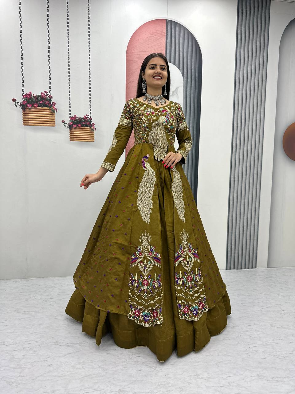 Festival Special Crop Top with Shrug & Lehenga Set