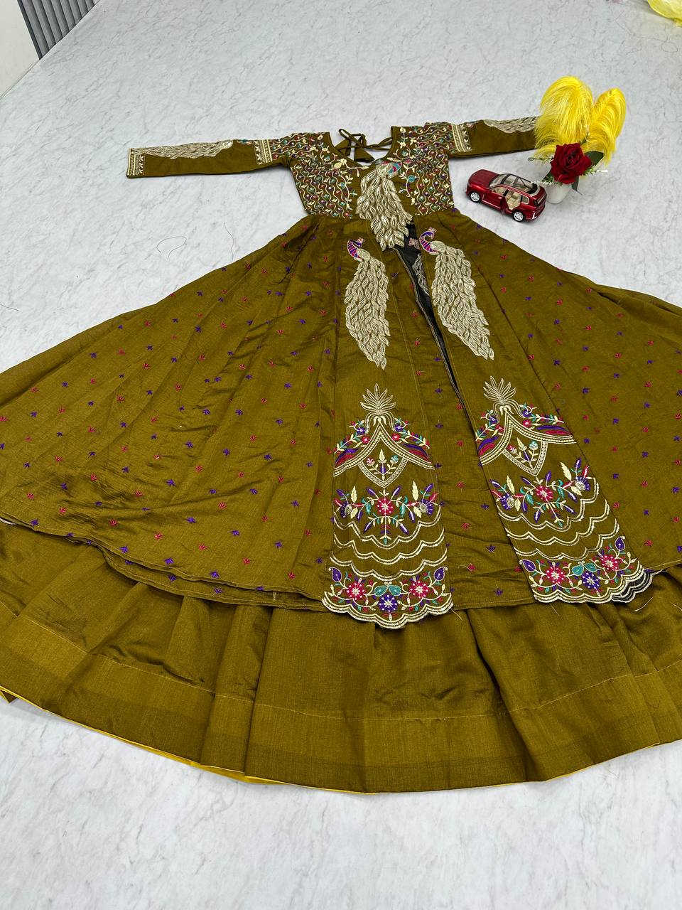 Festival Special Crop Top with Shrug & Lehenga Set