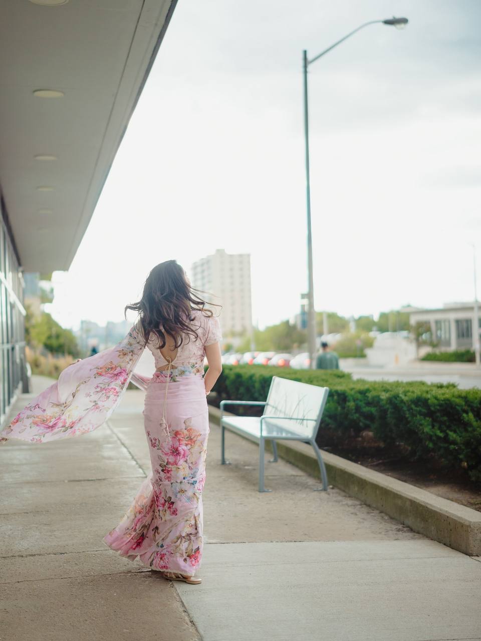 Soft Tebby Silk Floral Print Saree with Beads & Katdana Handwork Blouse