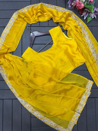 Ready-to-Wear Rangoli Saree with Embroidered Full Koti Jacket