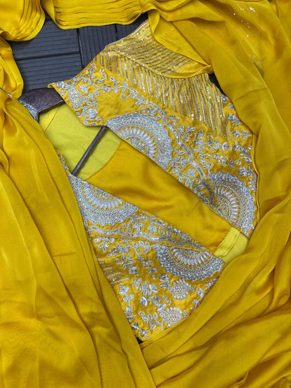 Ready-to-Wear Rangoli Saree with Embroidered Full Koti Jacket