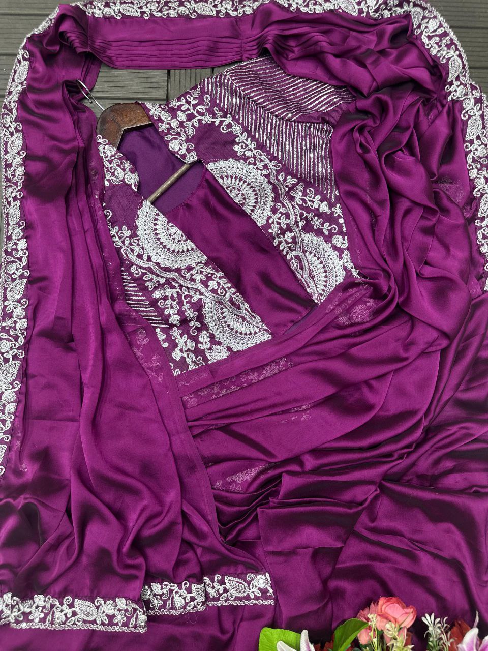 Ready-to-Wear Rangoli Saree with Embroidered Full Koti Jacket