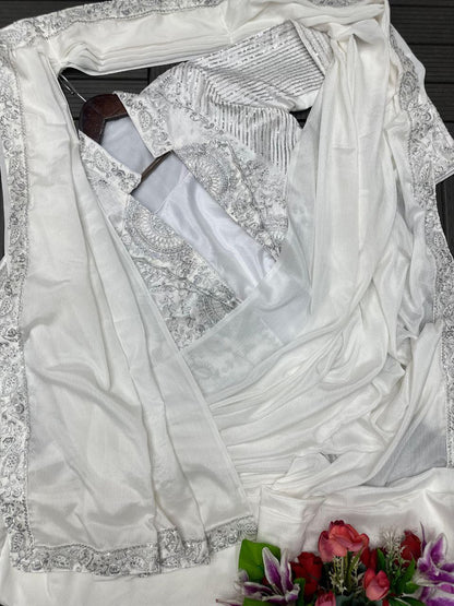 Ready-to-Wear Rangoli Saree with Embroidered Full Koti Jacket