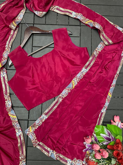 Trending Ready-to-Wear Embroidered Saree with Full Koti Jacket