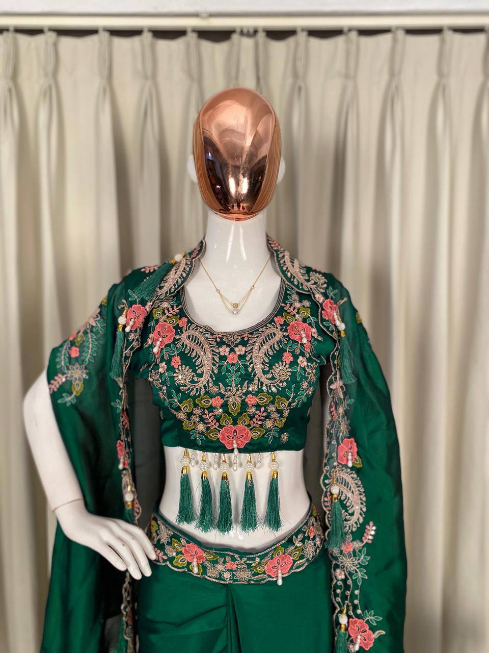 Party & Wedding Special Indo-Western Shrug, Dhoti & Blouse Set