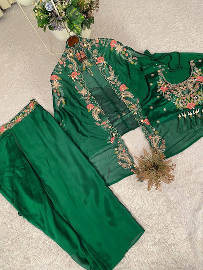 Party & Wedding Special Indo-Western Shrug, Dhoti & Blouse Set