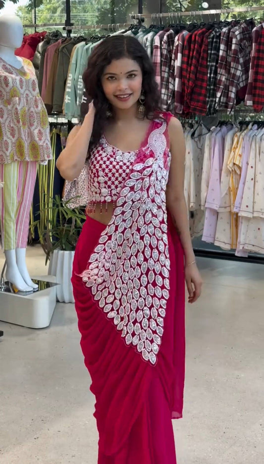 Peacock Style Ready to Wear Saree