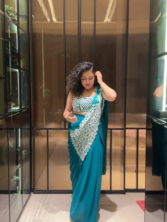 Peacock Style Ready to Wear Saree