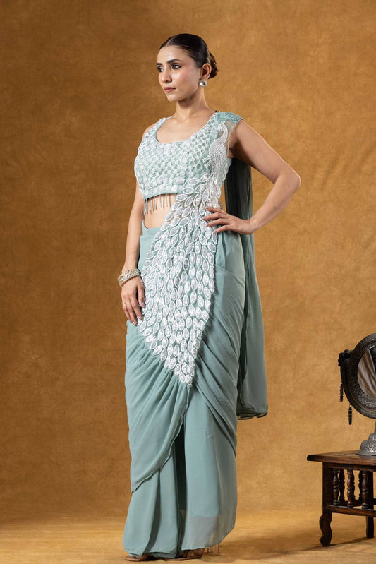 Peacock Style Ready to Wear Saree