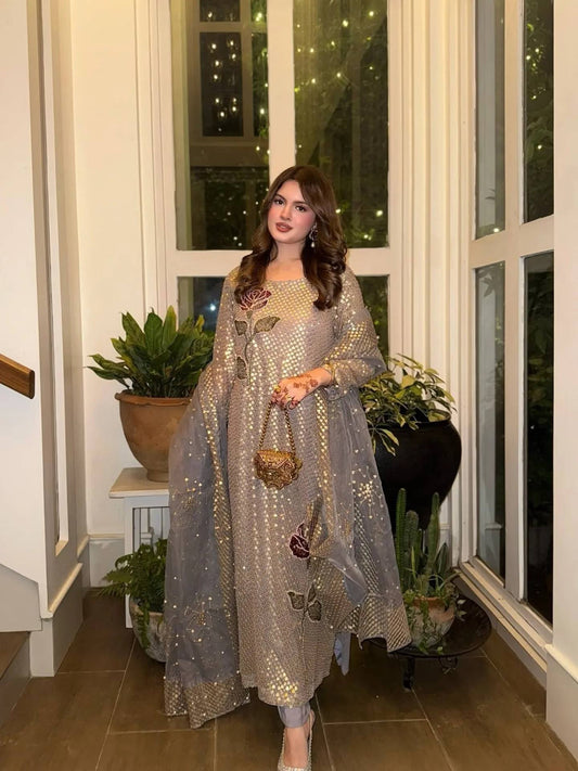 Twil Sequins Kurti Set
