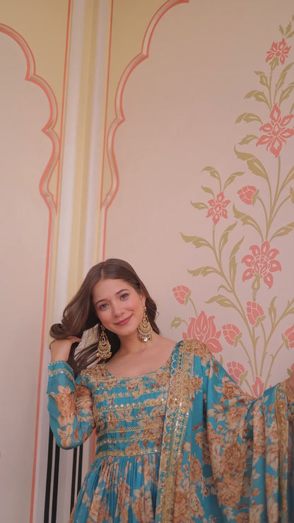 Premium Designer Readymade Gown with Dupatta