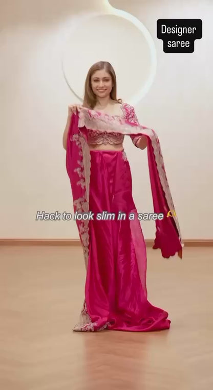Elegant Vichitra Silk Saree with Coding & Sequin Work
