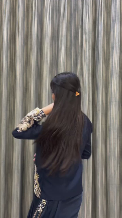 Trending Ready-to-Wear Embroidered Saree with Full Koti Jacket