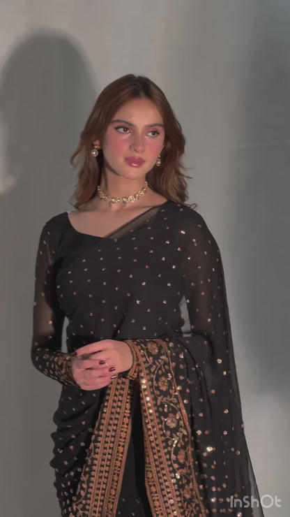 Beautiful sequins embroidery adds sparkle and glamour to your ethnic look