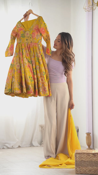 Pure Romansilk Chanderi Kediya Kurta Set