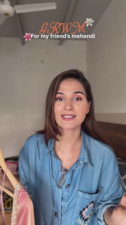 Premium Heavy Fandy Silk Gown Set with Embroidered Dupatta & Pant