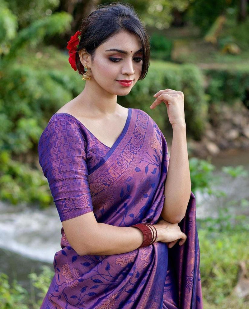 PURPLE SOFT LICHI SILK