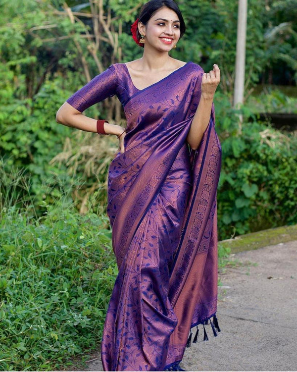 PURPLE SOFT LICHI SILK