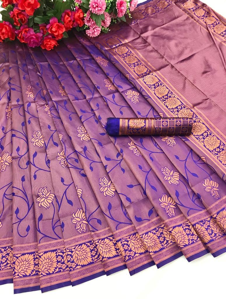 PURPLE SOFT LICHI SILK