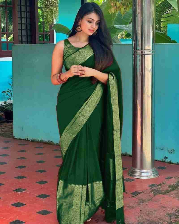 GREEN LICHI SILK SAREE