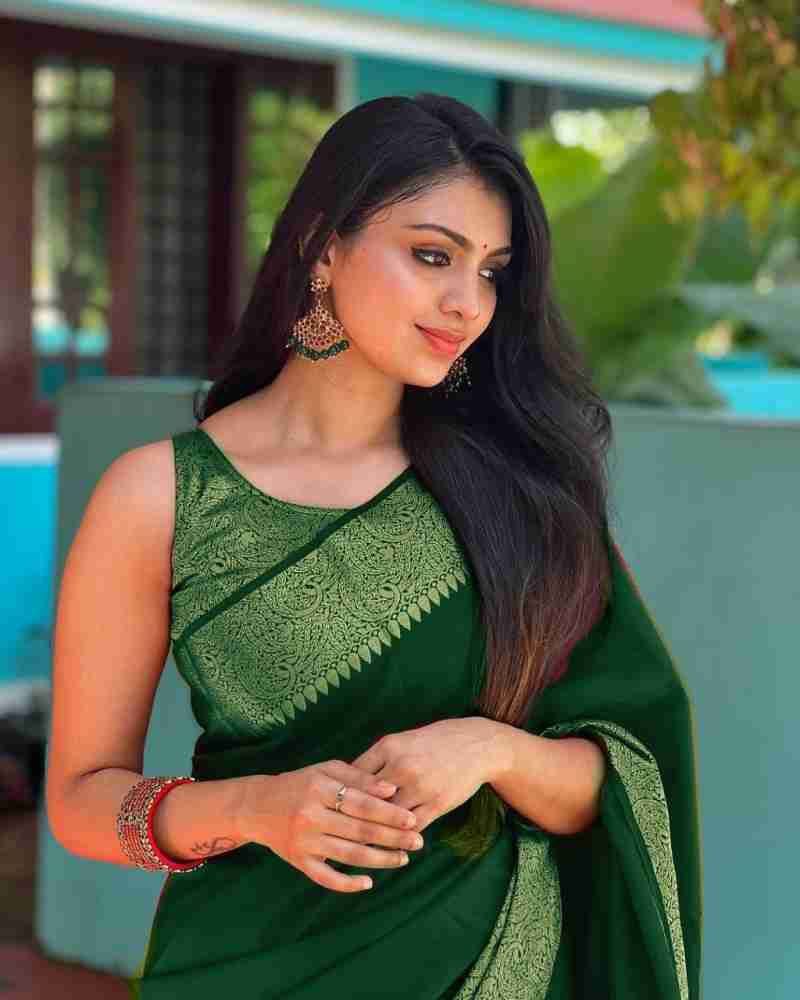 GREEN LICHI SILK SAREE