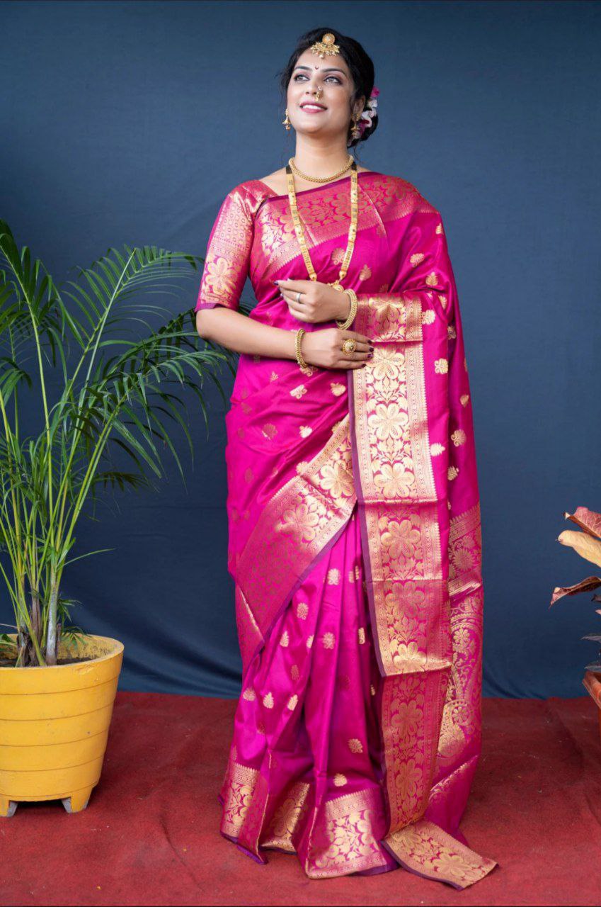 Banarasi Silk Saree in Pink